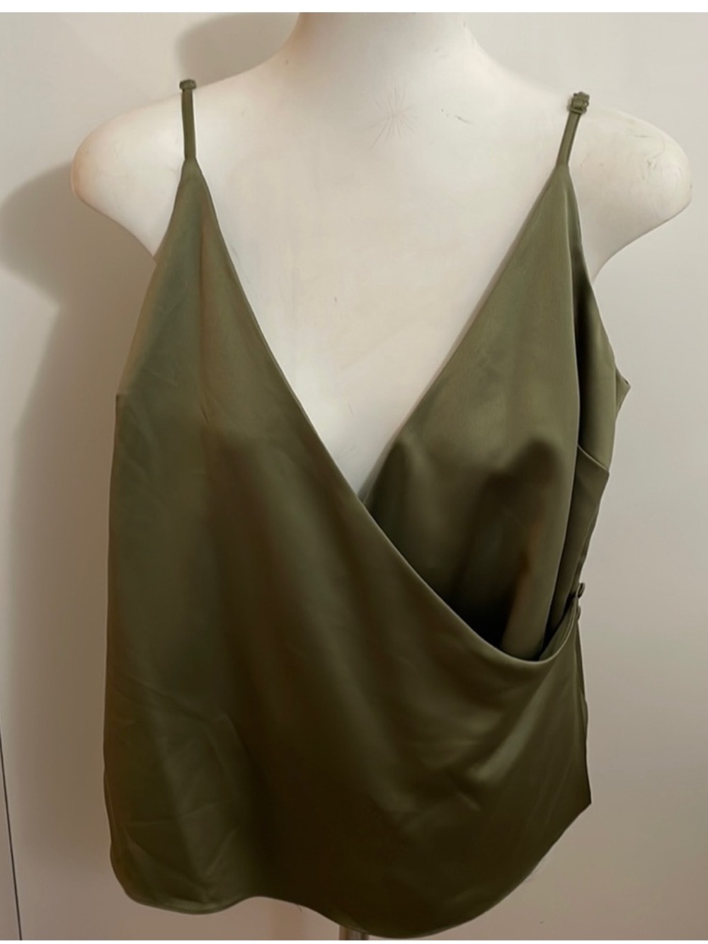 ASOS Olive Green Satin Wrap Cami